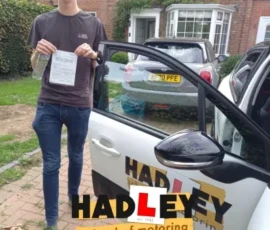 Ollie 1st time passer Recent passer with icons highlighting they passed first time with 2 minors