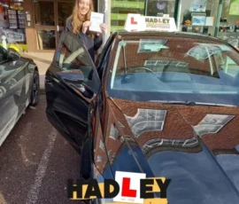 Sarah 1st time passer Recent passer with icons highlighting they passed first time with 3 minors