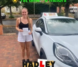 Jess 1st time passer Recent passer with icons highlighting they passed first time with 6 minors