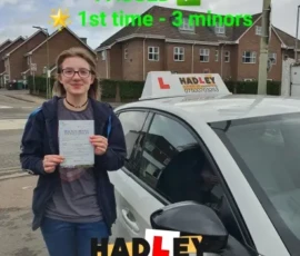 Steph (London Colney)
1st time passer Recent passer with icons highlighting they passed first time with 3 minors