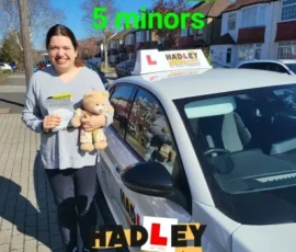 Daniela (Barnet) Recent passer with icons highlighting they passed with 5 minors