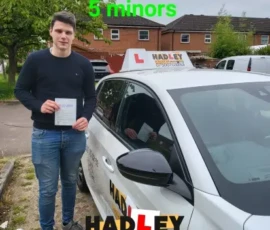 Niall (Welwyn) Recent passer with icons highlighting they passed first time with 5 minors