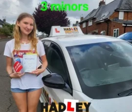 Hollie (Shenley) Recent passer with icons highlighting they passed with 3 minors