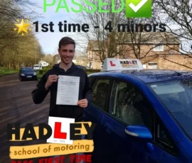 James 1st time passer Recent passer with icons highlighting they passed first time with 4 minors