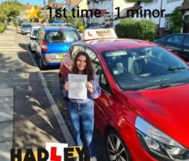Lucy-Mae 1st time passer Recent passer with icons highlighting they passed first time with 1 minor