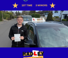 Archie - 03/03/2026 Image of recent passer with icons displaying first time pass with 3 minors