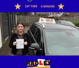 Ava - 02/02/2026 Image of recent passer with icons displaying first time pass with 5 minors