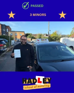 Dayalan - 09/10/2025 Recent passer with icons highlighting they passed with 3 minors