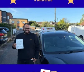 Dayalan - 09/10/2025 Recent passer with icons highlighting they passed with 3 minors