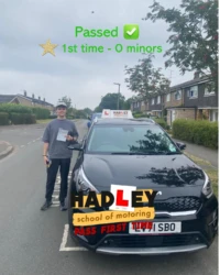 Sam (1st Time Pass) Recent passer with icons highlighting they passed first time with 0 minors
