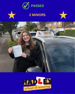 Gabriella - 04/09/2025 Recent passer with icons highlighting they passed with 2 minors