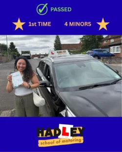 Kajan - 25/06/2025 Recent passer with icons highlighting they passed first time with 4 minors