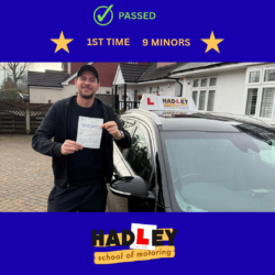 Lee - 30/01/2026 Image of recent passer with icons displaying first time pass with 9 minors