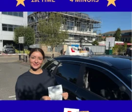 Melisa - 09/09/2025 Recent passer with icons highlighting they passed first time with 4 minors