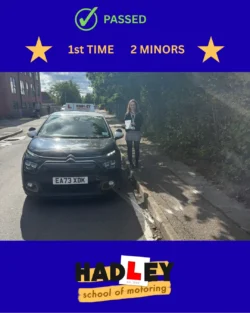 Charlotte - 04/09/2025 Recent passer with icons highlighting they passed first time with 2 minors