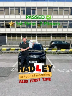 Dave (1st Time Pass) 29/04/2025 Recent passer with icons highlighting they passed first time with 2 minors