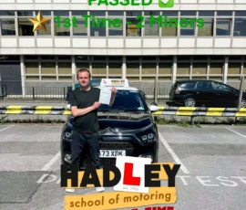 Dave (1st Time Pass) 29/04/2025 Recent passer with icons highlighting they passed first time with 2 minors