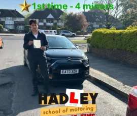 Gabriel (1st time pass) 01/05/2025 Recent passer with icons highlighting they passed first time with 4 minors