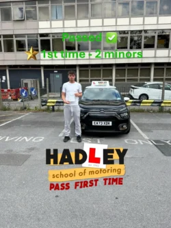 Josh Gavin (1st time pass) 08/05/2025 Recent passer with icons highlighting they passed first time with 2 minors