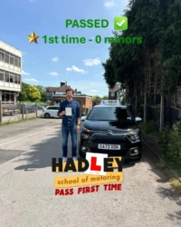 Bob (1st Time Passer) 30/05/2025 Recent passer with icons highlighting they passed first time with 0 minors