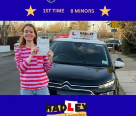 Mairead - 31/12/2025 Recent passer with icons displaying first time pass with 8 minors