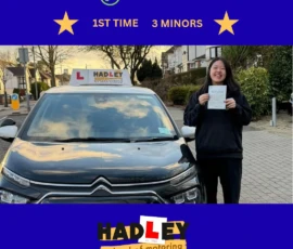 Manon - 20/01/2026 Image of recent passer with icons displaying first time pass with 3 minors