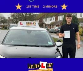 Ollie - 08/12/2025 Image of recent passer with icons displaying first time with 2 minors