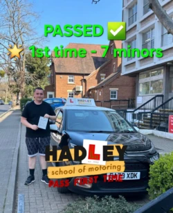 Mick (1st Time Pass) 03/04/2025 Recent passer with icons highlighting they passed first time with 7 minors