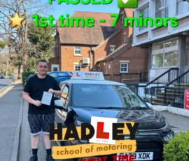 Mick (1st Time Pass) 03/04/2025 Recent passer with icons highlighting they passed first time with 7 minors