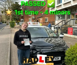 Romy (1st Time Pass) 14/04/2025 Recent passer with icons highlighting they passed first time with 4 minors
