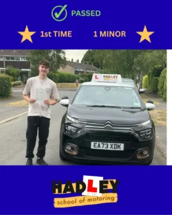 Oliver - 21/06/2025 Recent passer with icons highlighting they passed first time with 1 minor
