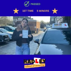 Jan - 14/01/2026 Image of recent passer with icons displaying first time pass with 5 minors