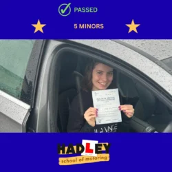 Melissa - 18/12/2025 Image of recent passer with icons displayed passed with 5 minors