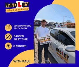 Archie - 22/04/2026 Image of a recent passer with icons displaying first time with 0 minors with Paul