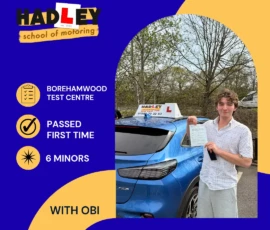 Joshua - 09/04/2026 Image of recent passer with icons displaying first time pass with 6 minors with Obi