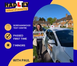Oksana - 20/04/2026 Image of recent passer with icons displaying first time pass with 7 minors