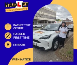 Rivini - 20/06/2026 Image of recent passer with icons displaying first time pass with 6 minors at Barnet with Hatice