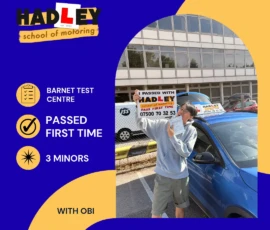 Terry - 18/09/2026 Image of recent passer with icons displaying first time pass with 3 minors with Obi